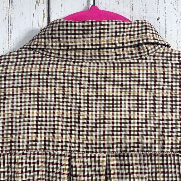 LL Bean Button Up Shirt Men XL Tall Brown Plaid Long Sleeve - Picture 13 of 16